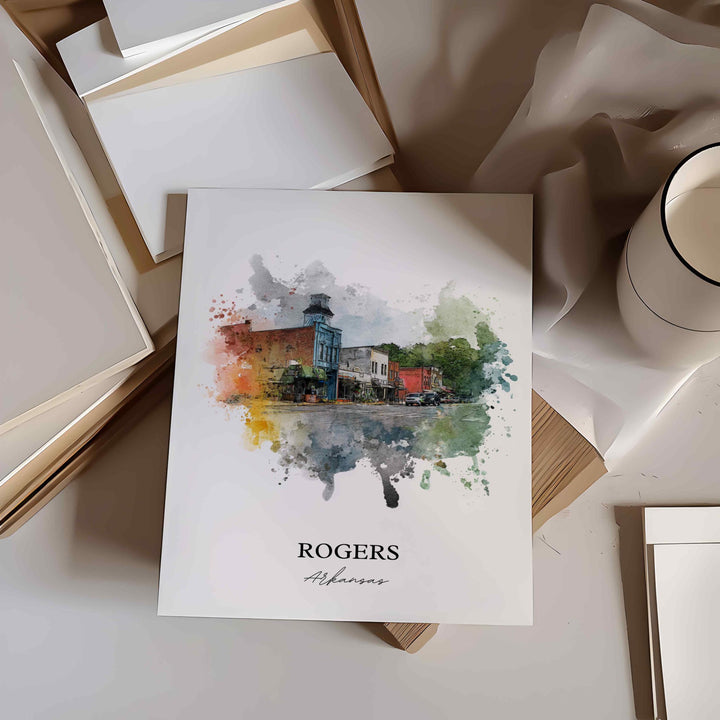 Rogers, Arkansas – Watercolor Art Print