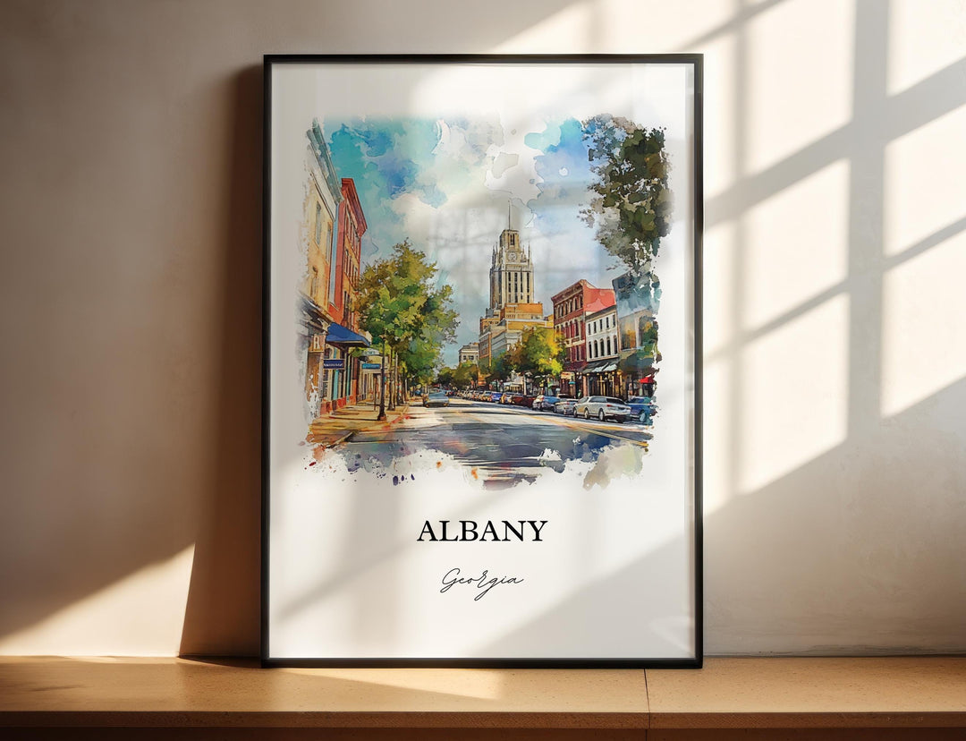 Albany, Georgia, USA – Watercolor Art Print