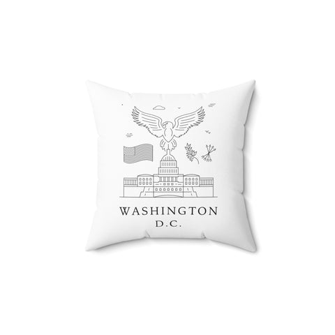 Washington, DC Unique Spun Polyester Square Pillow