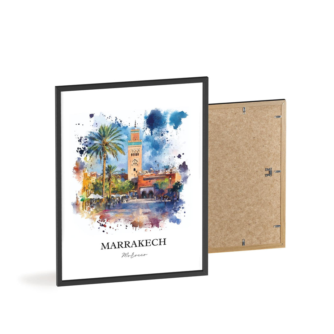 Marrakech Wall Art, Marrakech Print, Morocco Watercolor Art, Marrakech Gift, Travel Print, Travel Poster, Housewarming Gift