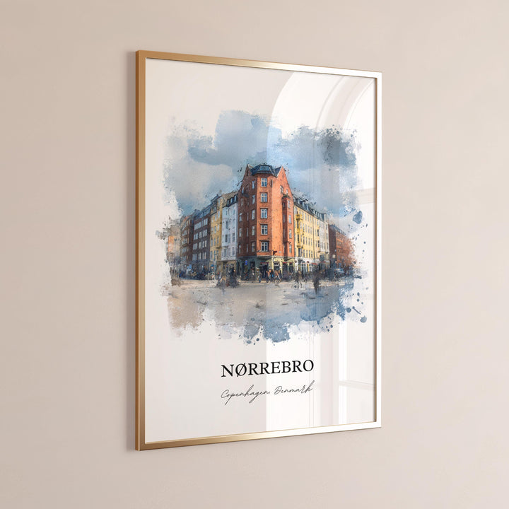 Nørrebro, Denmark – Watercolor Art Print