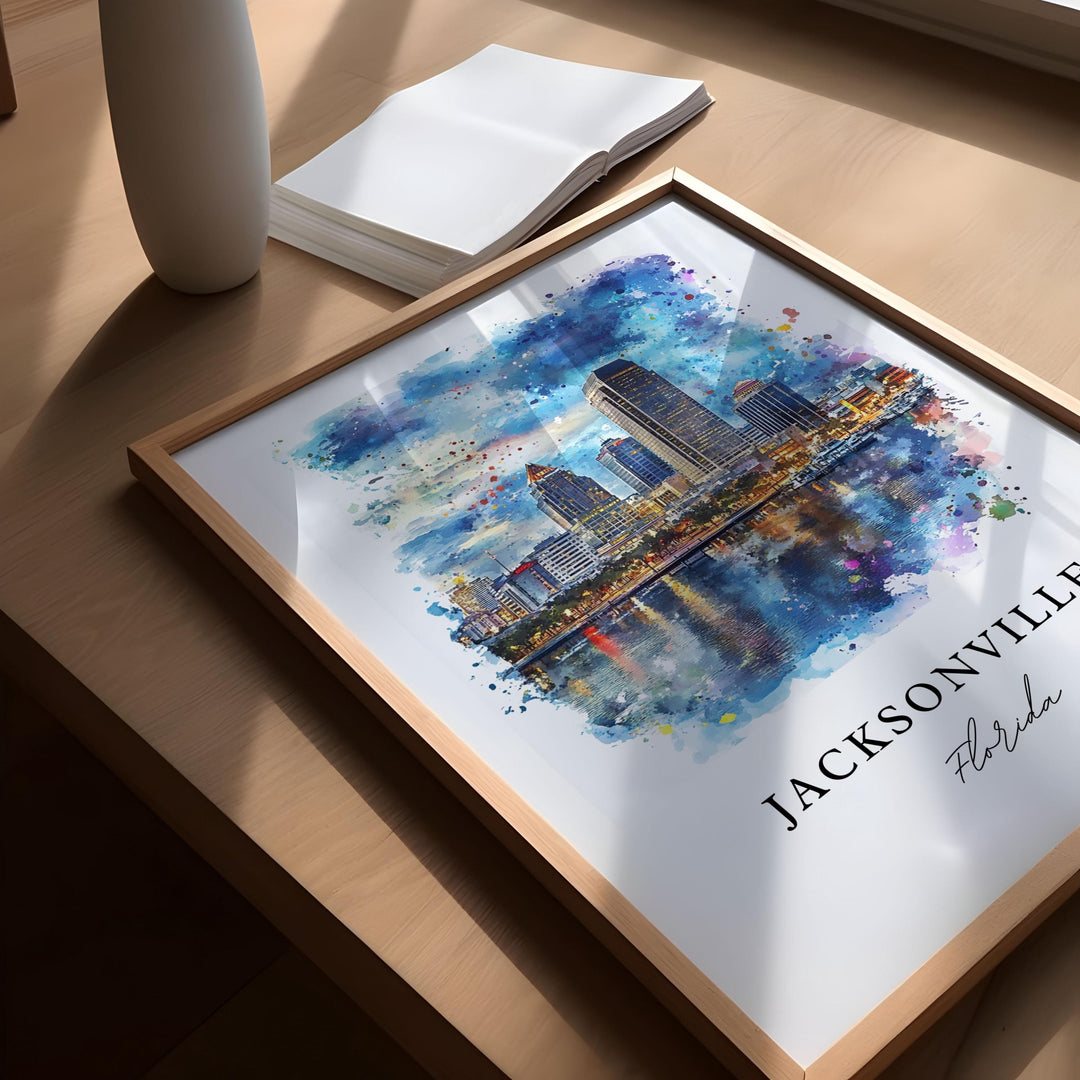 Jacksonville FL Art, Jacksonville Print, Jacksonville FL Watercolor, Jacksonville FL Gift,