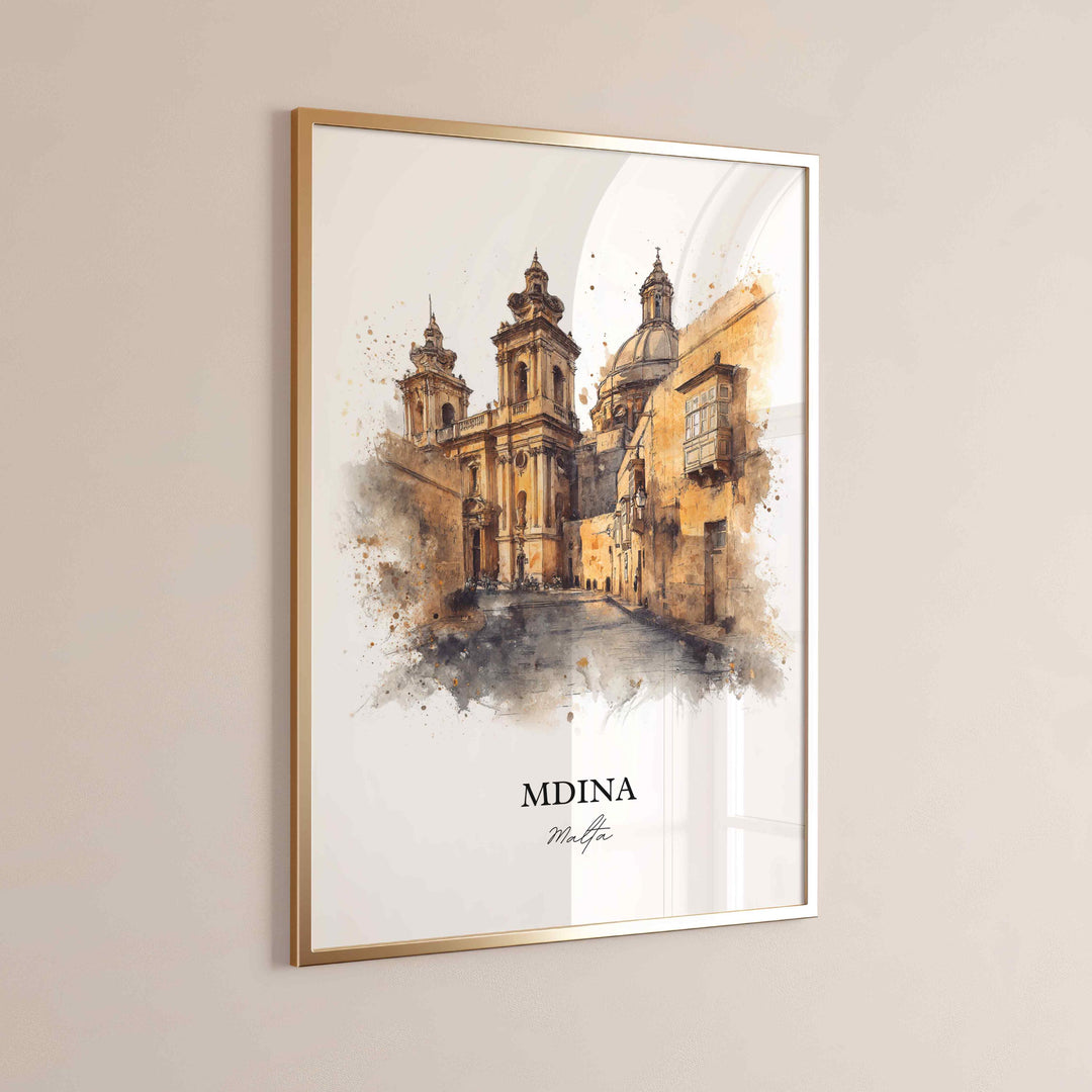 Mdina, Malta – Watercolor Art Print