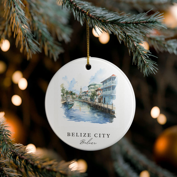 Belize Ornament: Unique Belize City Souvenir, Belize City Xmas Decor, and Authentic Belize Gift