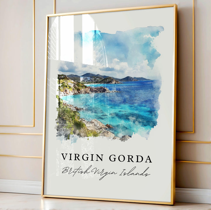 Virgin Gorda, BVI – Watercolor Art Print