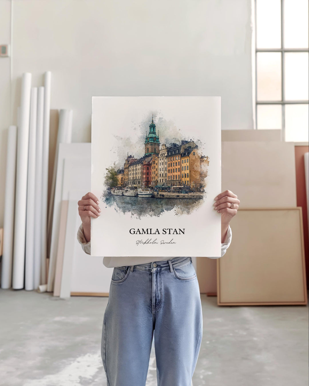 Gamla Stan, Sweden – Watercolor Art Print