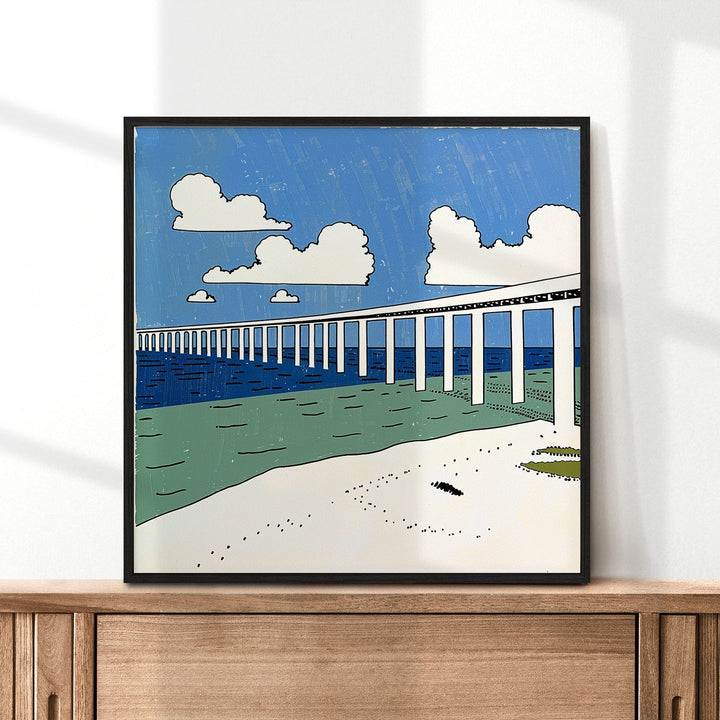 Florida Keys Art, 7 Mile Bridge Print, Unique Florida Keys Art, Islamorada Florida Gift, Travel Poster, Housewarming Gift
