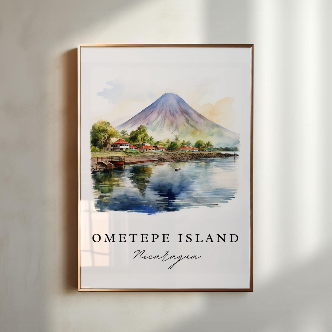 Ometepe Island wall art - Nicaragua, Ometepe poster, Lake Nicaragua Wedding gift, Birthday present, Custom Text, Personalized Gift