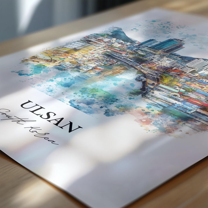 Ulsan, South Korea – Watercolor Art Print