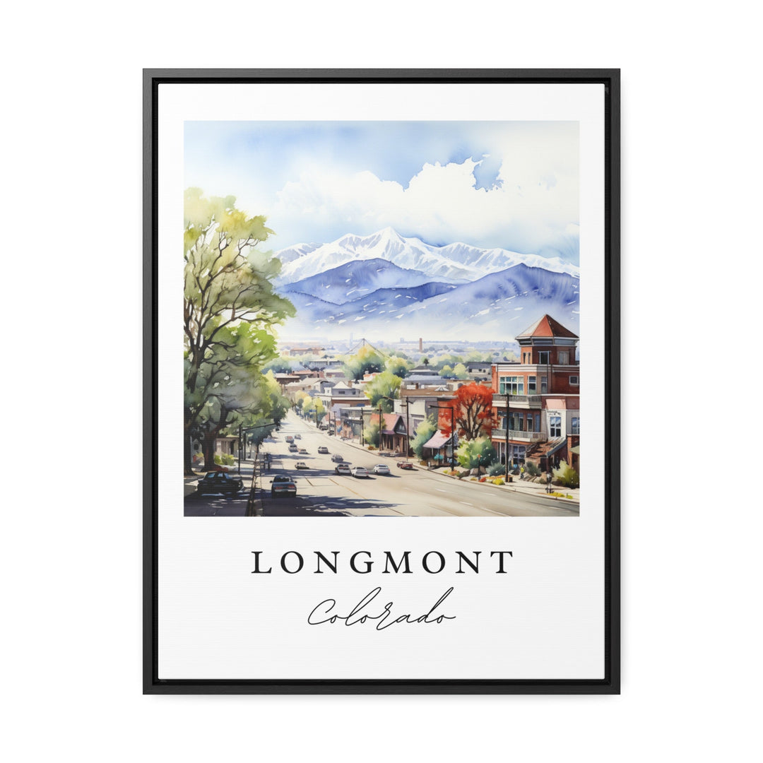 Longmont traditional travel art - Colorado, Longmont poster print, Wedding gift, Birthday present, Custom Text, Perfect Gift