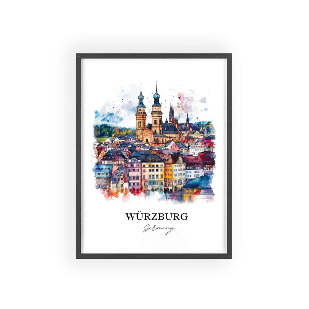 Würzburg  Wall Art, Bavaria Region Print, Germany Watercolor Art, Würzburg Gift, Travel Print, Travel Poster, Housewarming Gift