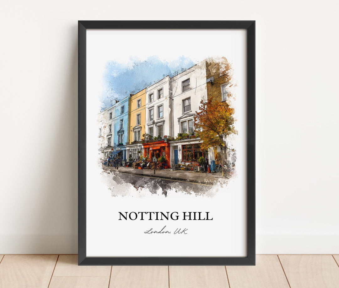 Notting Hill, London – Watercolor Art Print