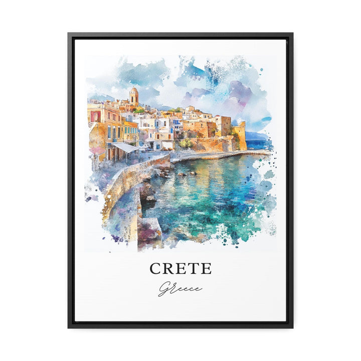 Crete Wall Art, Crete Greece Print, Crete Island Watercolor Art, Crete Greece Gift, Travel Print, Travel Poster, Housewarming Gift