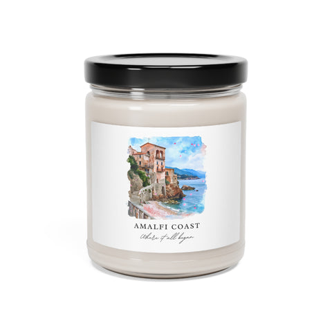 Amalfi Coast Italy Valentine's Day Candle - Where it all Began - Scented Soy Candle, 9oz