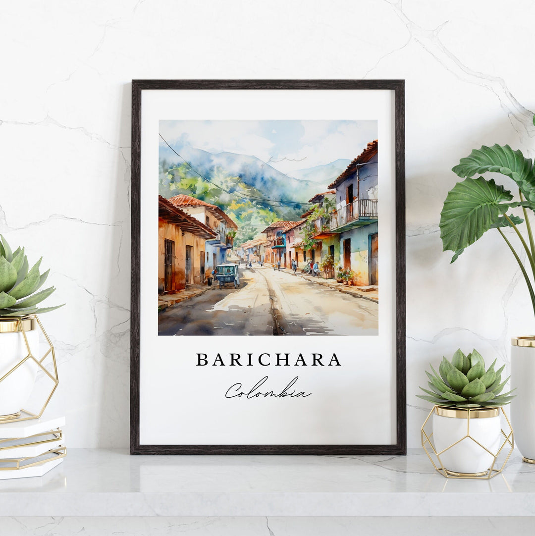 Barichara wall art - Colombia, Barichara poster print, Barichara Wedding gift, Birthday present, Custom Text, Perfect Gift