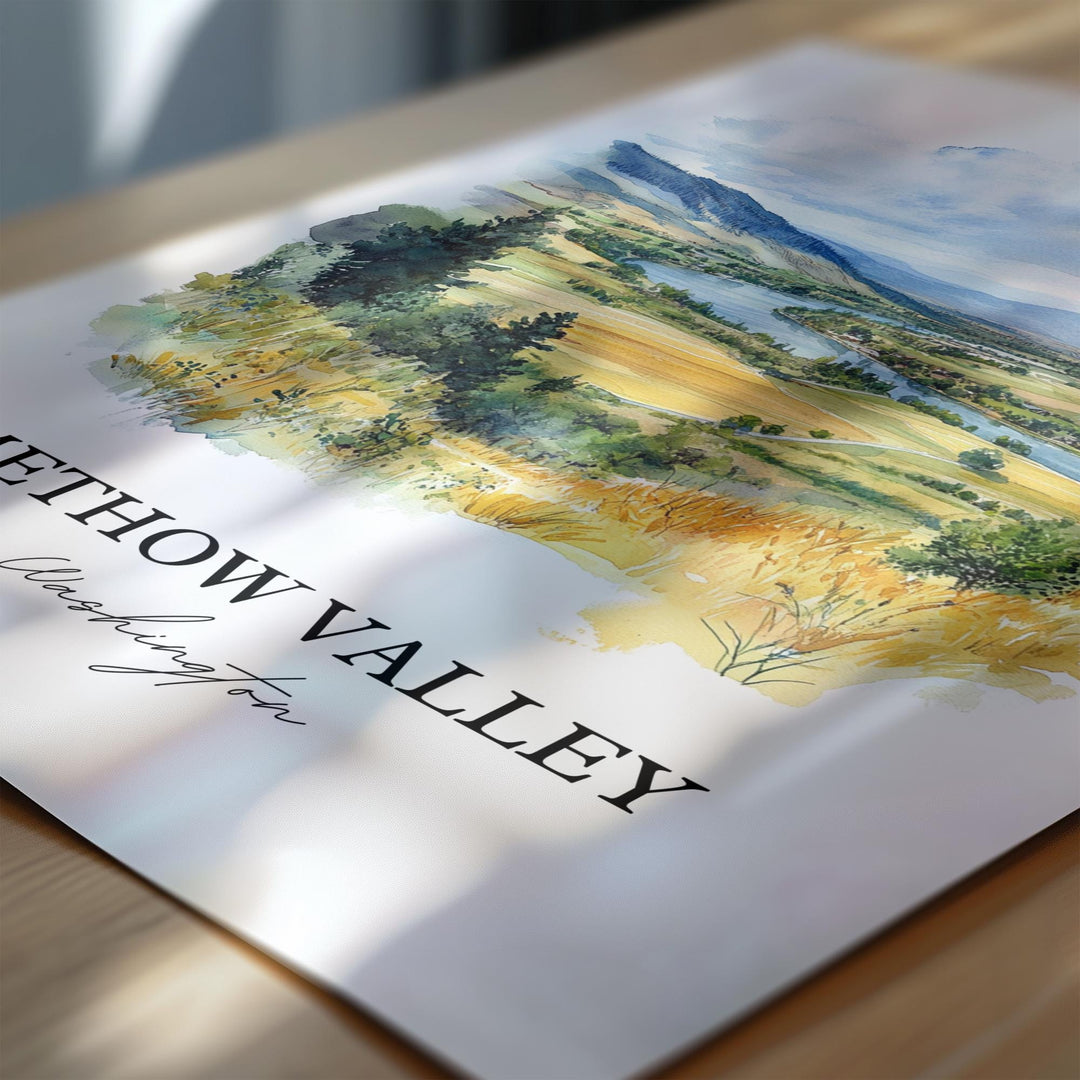 Methow Vally Wall Art, North Cascades WA Print, Washington Watercolor Art, Methow Vally Gift, Travel Print, Travel Poster, Housewarming Gift