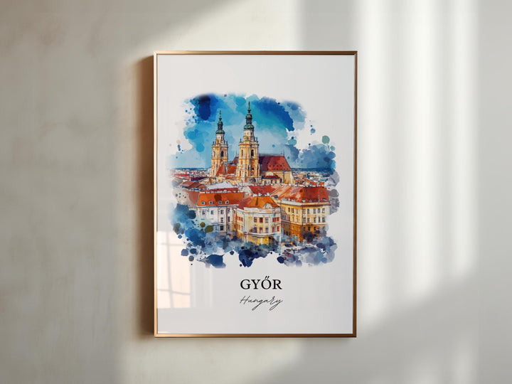 Gyor, Hungary – Watercolor Art Print