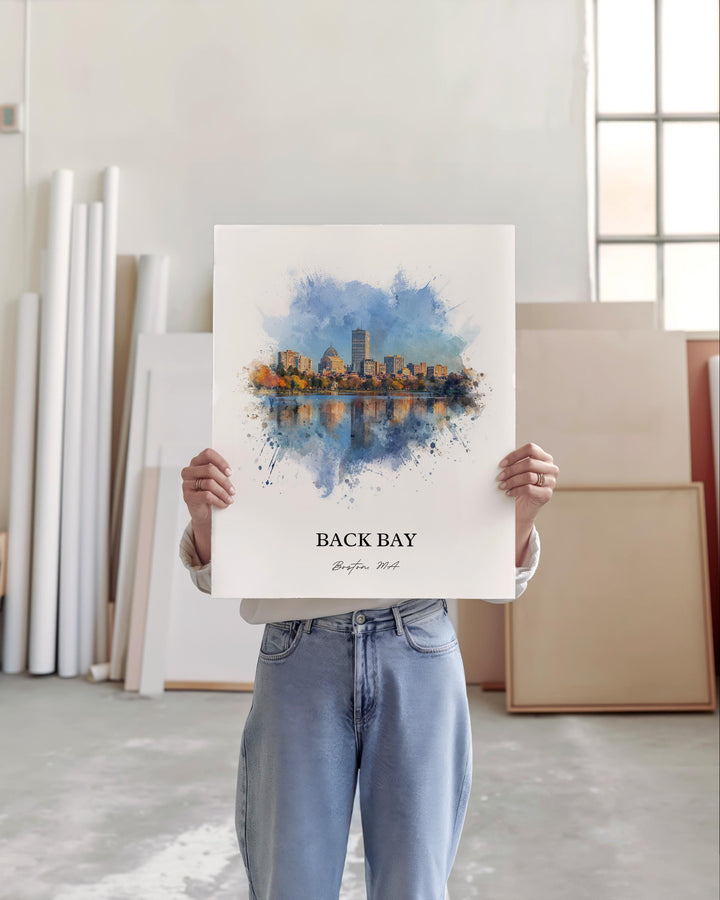 Back Bay, Massachusetts – Watercolor Art Print
