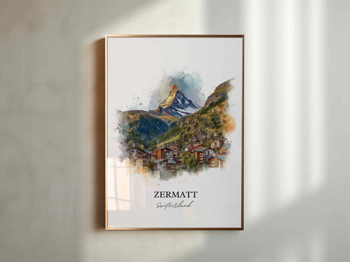 Zermatt, Switzerland – Watercolor Art Print