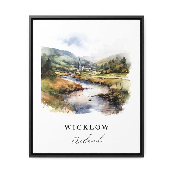 Wicklow traditional travel art - Ireland, Wicklow poster, Wedding gift, Birthday present, Custom Text, Personalised Gift