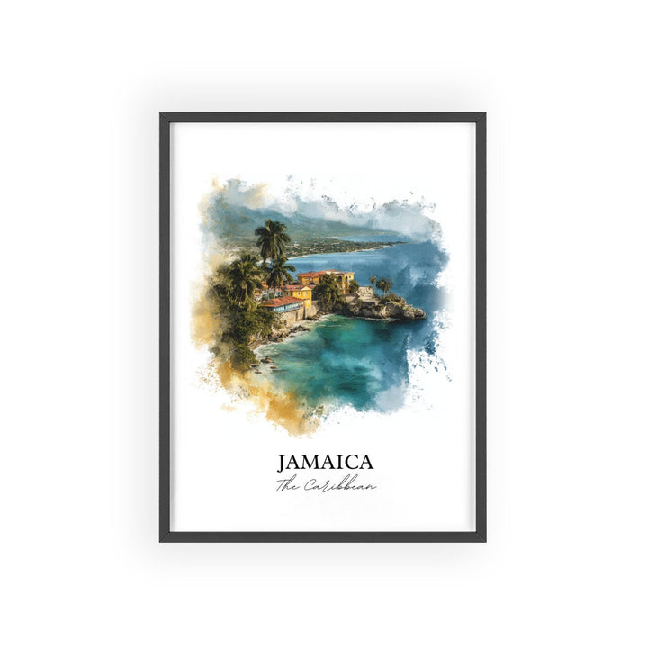 Jamaica Wall Art, Jamaica Print, Caribbean Watercolor Art, Jamaica Gift, Travel Print, Travel Poster, Housewarming Gift