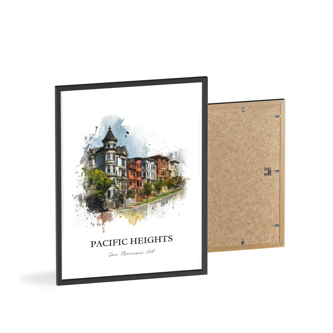 Pacific Heights, California – Watercolor Art Print