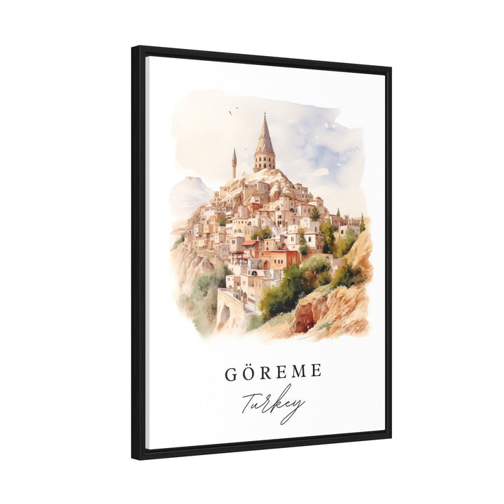 Goreme traditional travel art - Turkey, Goreme poster, Wedding gift, Birthday present, Custom Text, Personalized Gift