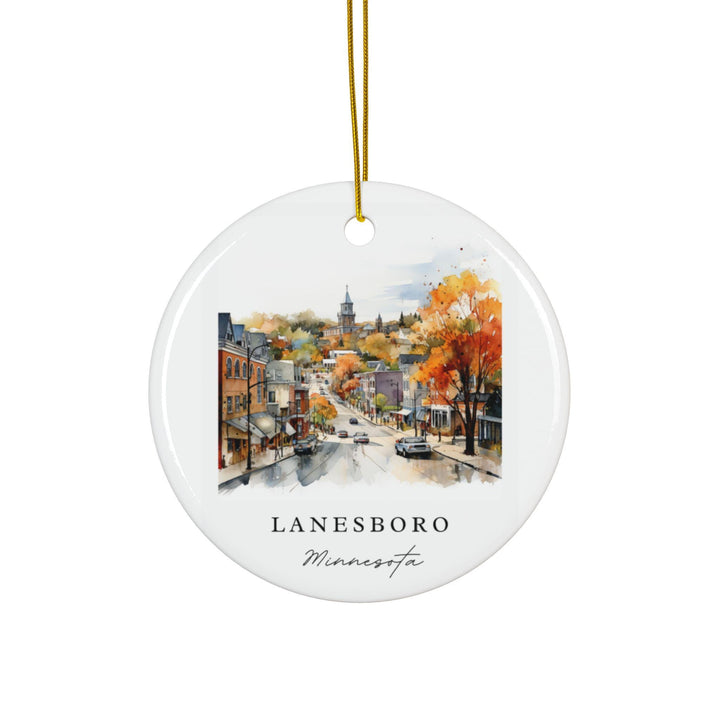 Lanesboro MN Ornament: Unique Lanesboro Souvenir, Minnesota Xmas Decor, and Authentic Minnesota Gift