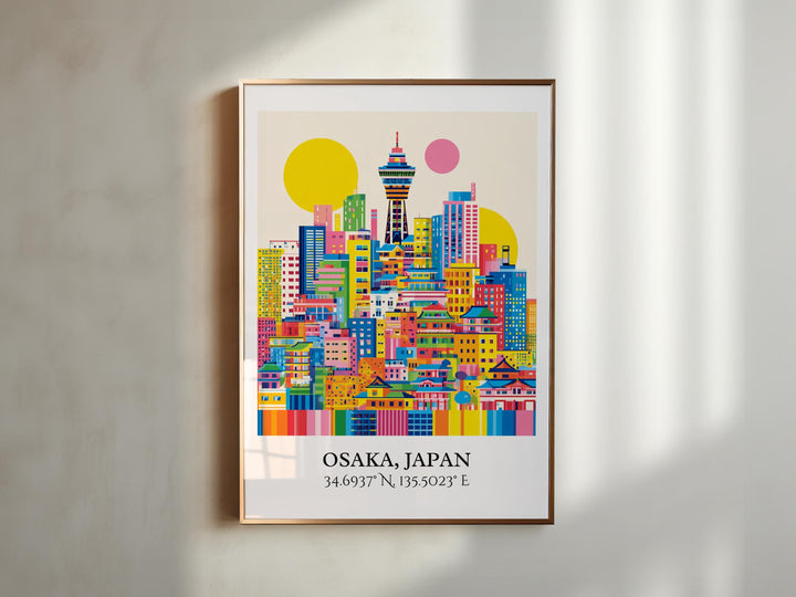 Osaka Japan Art, Osaka Retro Travel Art, Osaka Home Decor, Osaka Japan Gift, Japan Travel Art, Travel Prints, Housewarming Gift