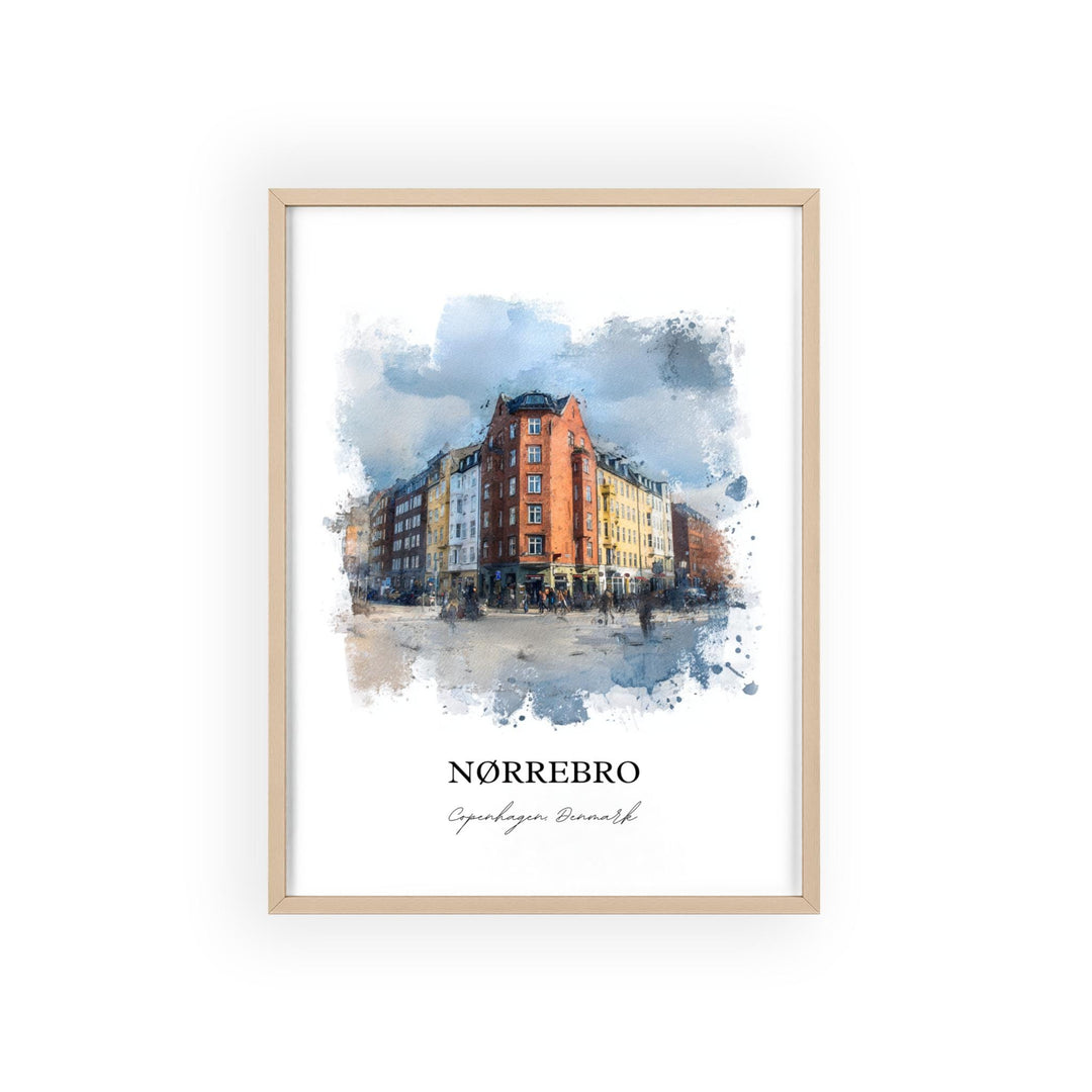 Nørrebro, Denmark – Watercolor Art Print