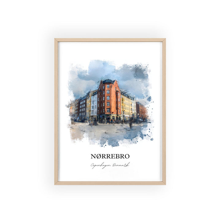 Nørrebro, Denmark – Watercolor Art Print