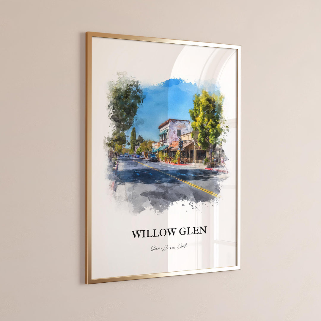 Willow Glen, California – Watercolor Art Print