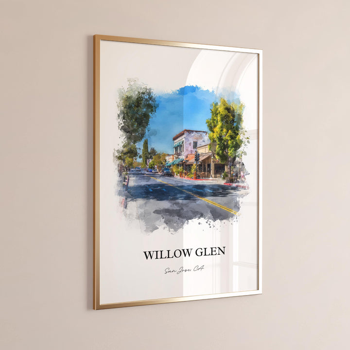 Willow Glen, California – Watercolor Art Print