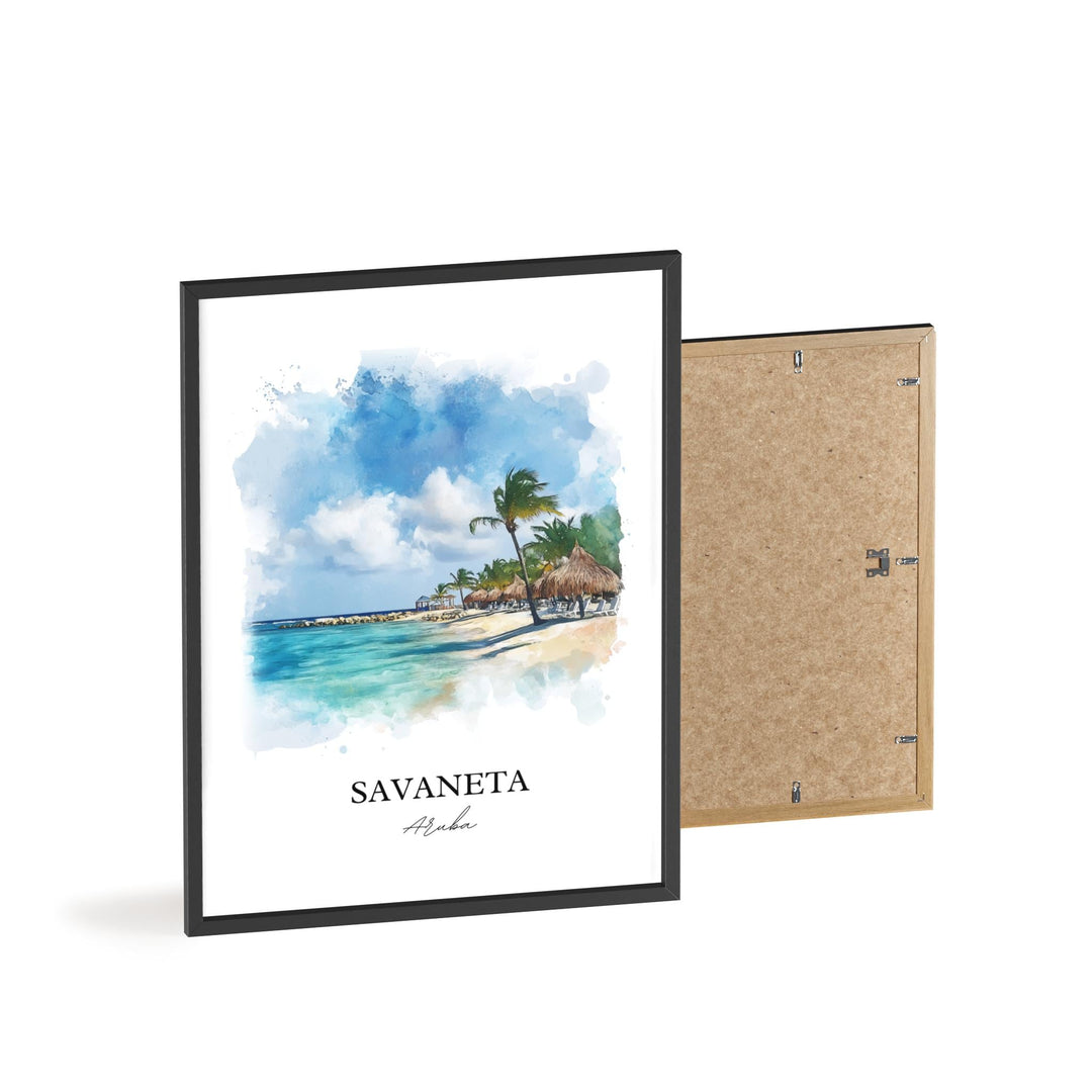 Savaneta Wall Art, Savaneta Aruba Print, Aruba Watercolor Art, Savaneta Aruba Gift, Travel Print, Travel Poster, Housewarming Gift