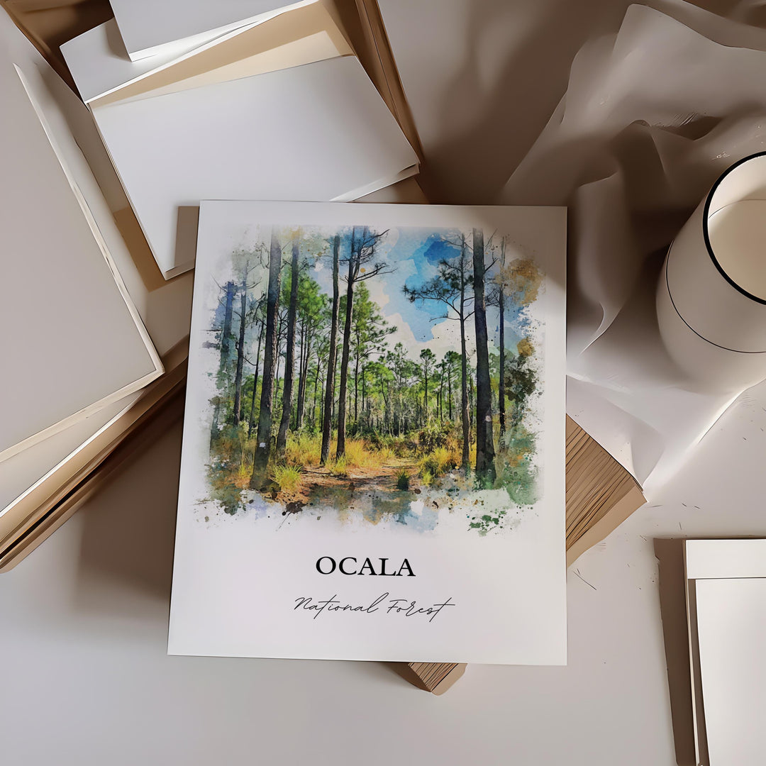 Ocala National Forest, USA – Watercolor Art Print
