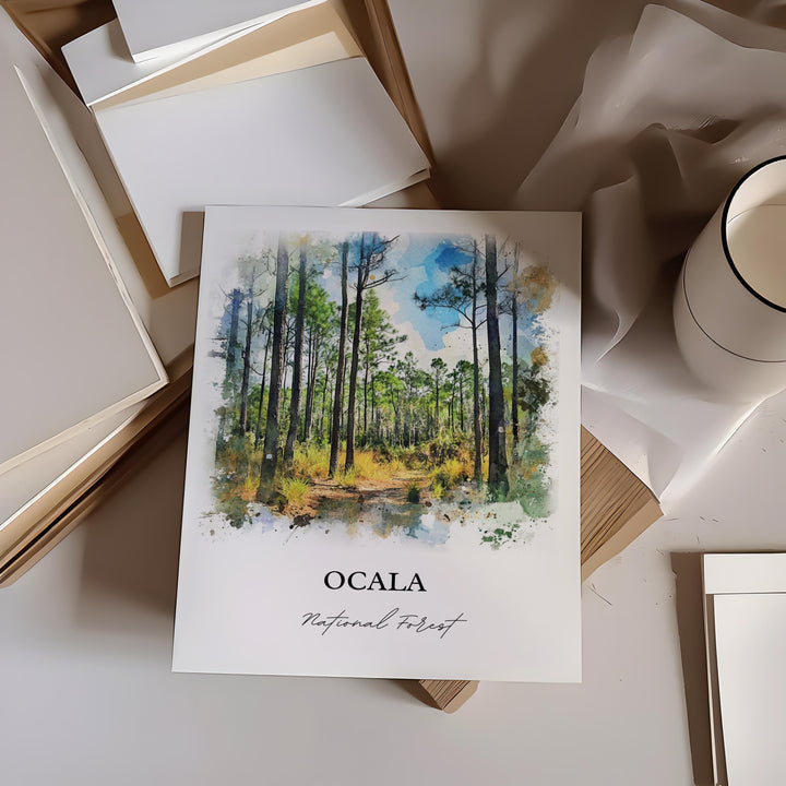 Ocala National Forest, USA – Watercolor Art Print
