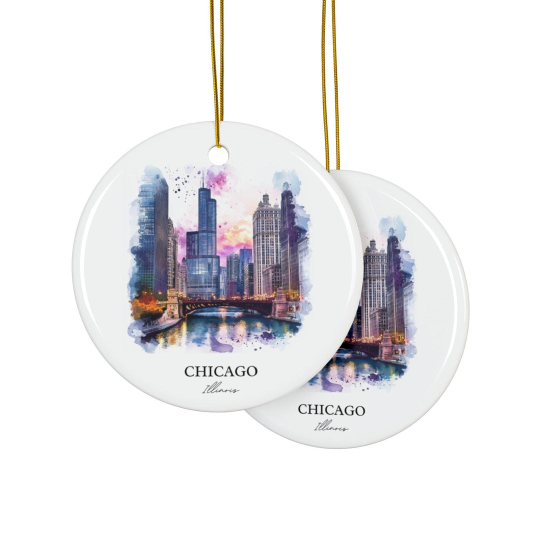 Chicago IL Ornament: Unique Chicago Souvenir, Chicago Illinois Xmas Decor, and Authentic Chicago IL Gift