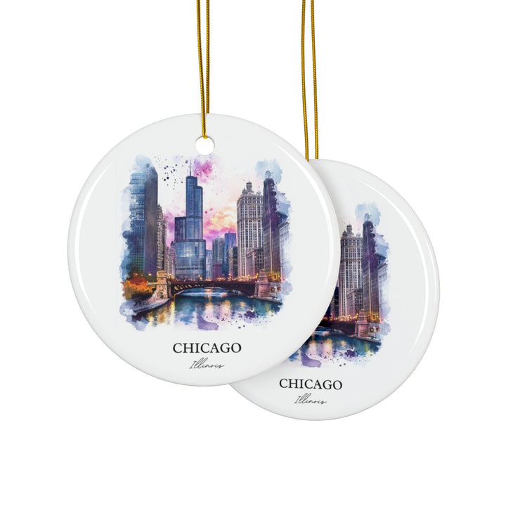 Chicago IL Ornament: Unique Chicago Souvenir, Chicago Illinois Xmas Decor, and Authentic Chicago IL Gift