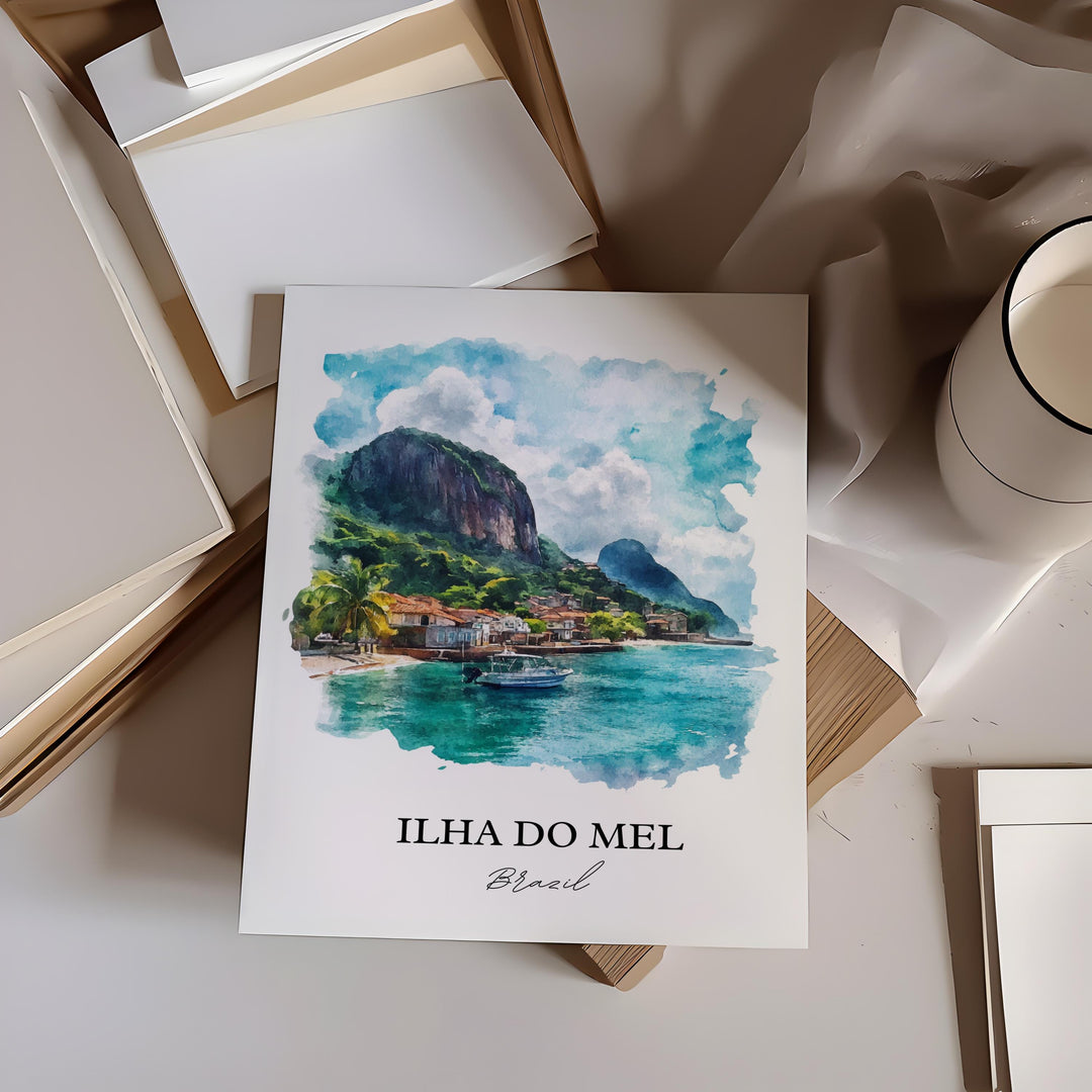 Ilha do Mel Wall Art, Paraná Print, Brazil Watercolor Art, Ilha do Mel Gift, Travel Print, Travel Poster, Housewarming Gift