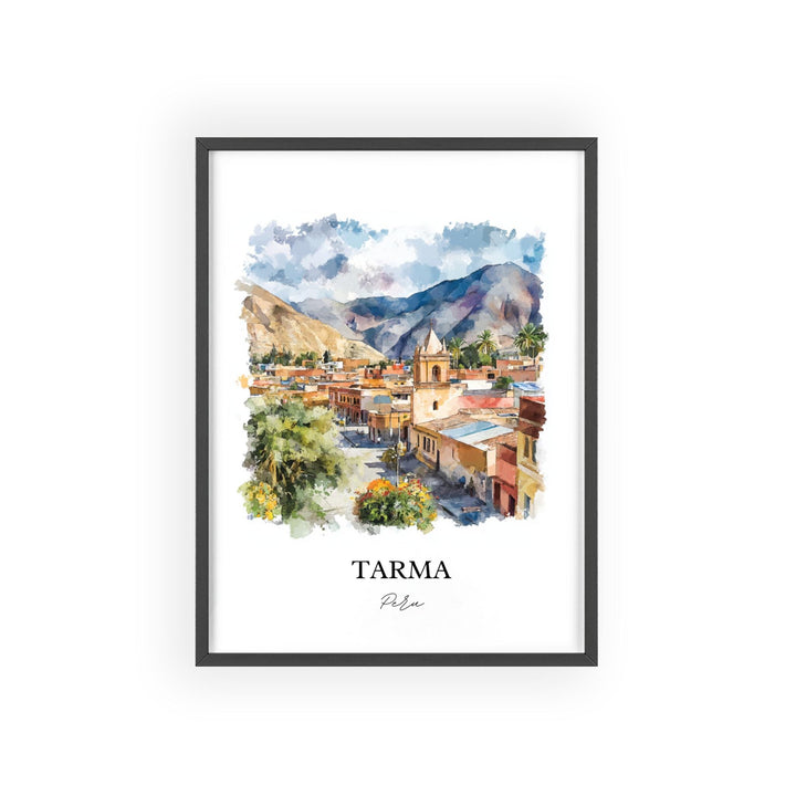 Tarma Peru Wall Art, Junín Region Print, Peru Watercolor Art, Tarma Peru Gift, Travel Print, Travel Poster, Housewarming Gift