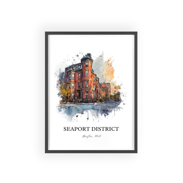 Seaport District, Boston MA – Watercolor Art Print