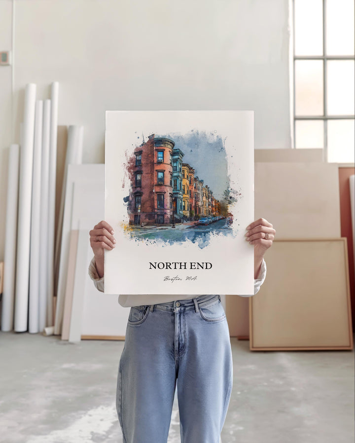 North End, Boston MA – Watercolor Art Print