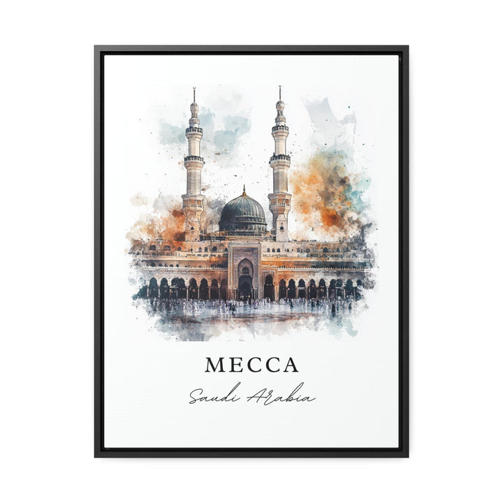 Mecca Wall Art, Mecca Print, Mecca Watercolor Art, Saudi Arabia Gift, Mecca