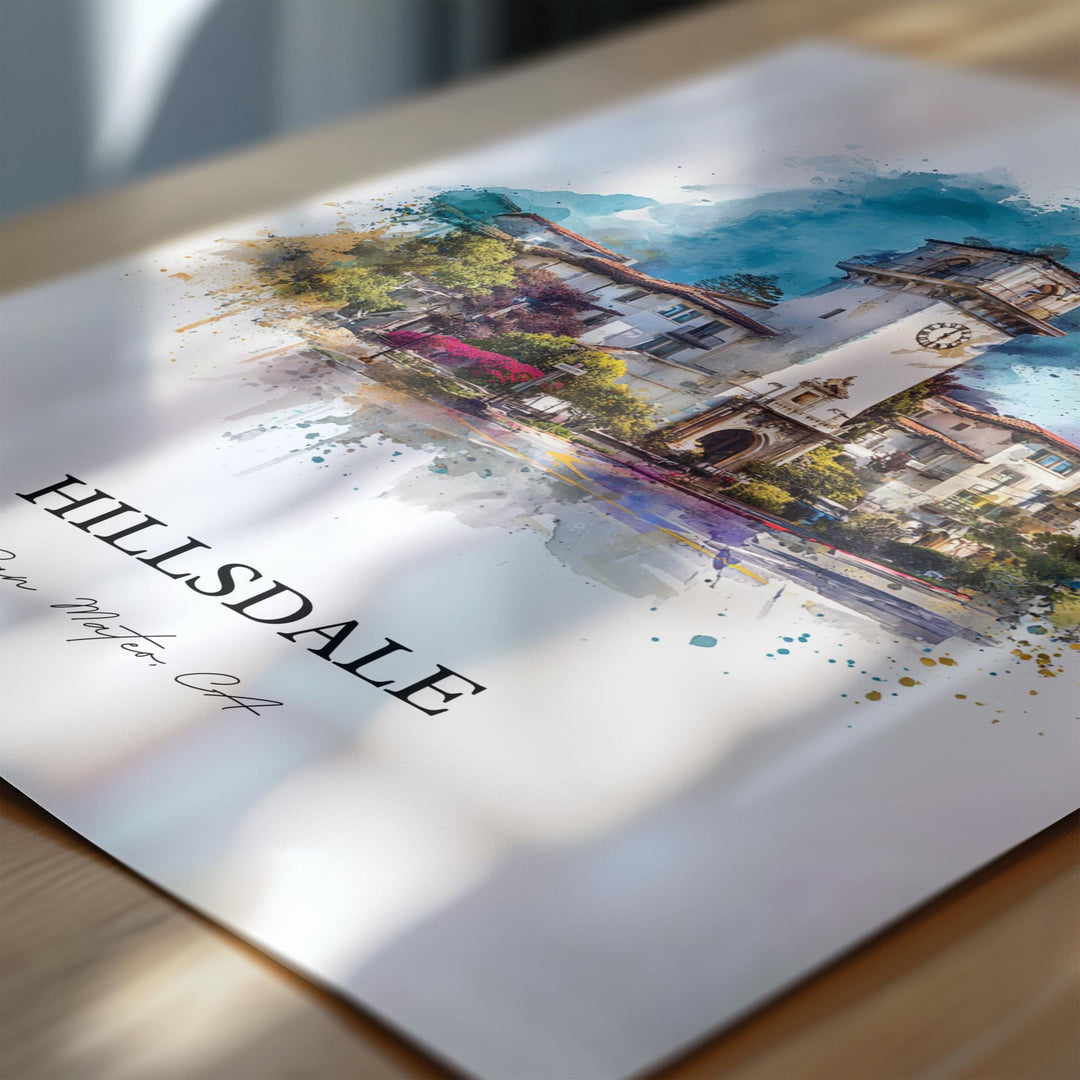San Mateo, California – Watercolor Art Print