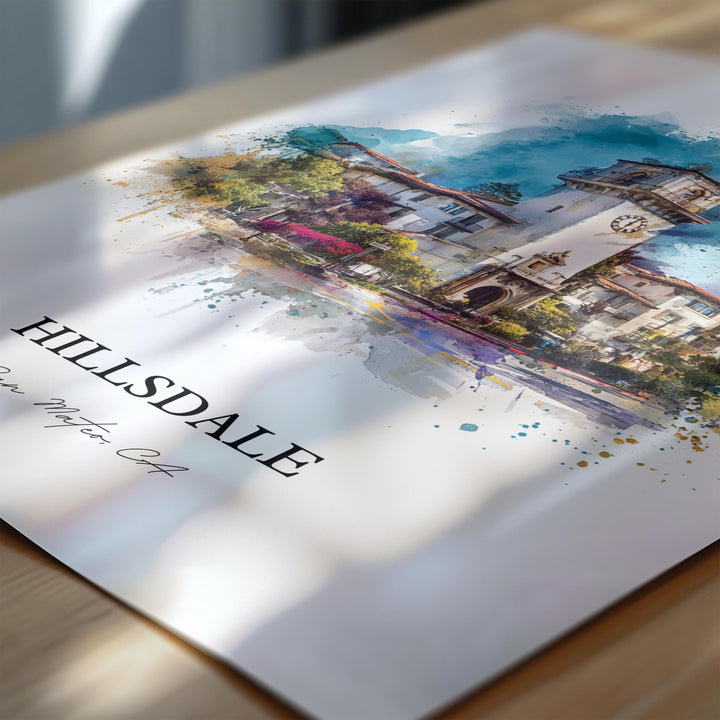 San Mateo, California – Watercolor Art Print