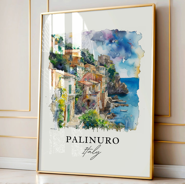 Palinuro Salerno Wall Art, Palinuro Print, Palinuro Watercolor, Palinuro Italy Gift,