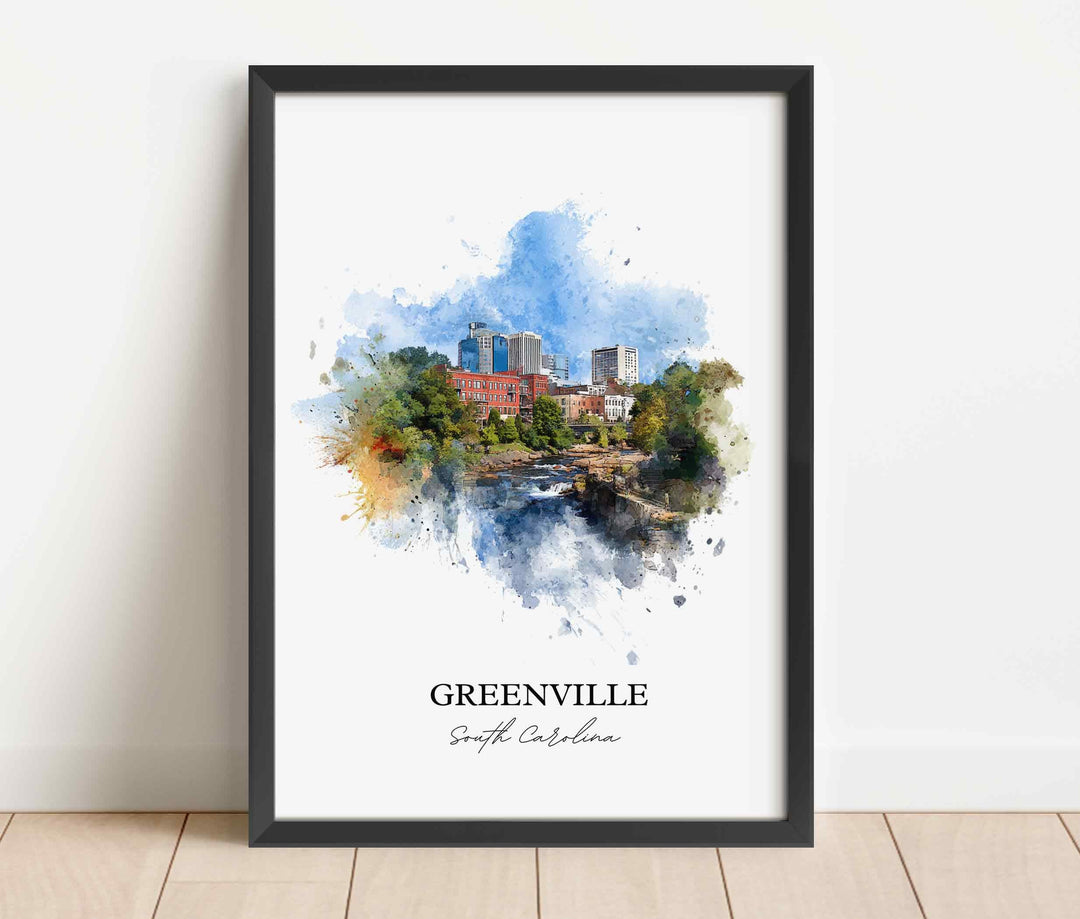 Greenville, South Carolina – Watercolor Art Print