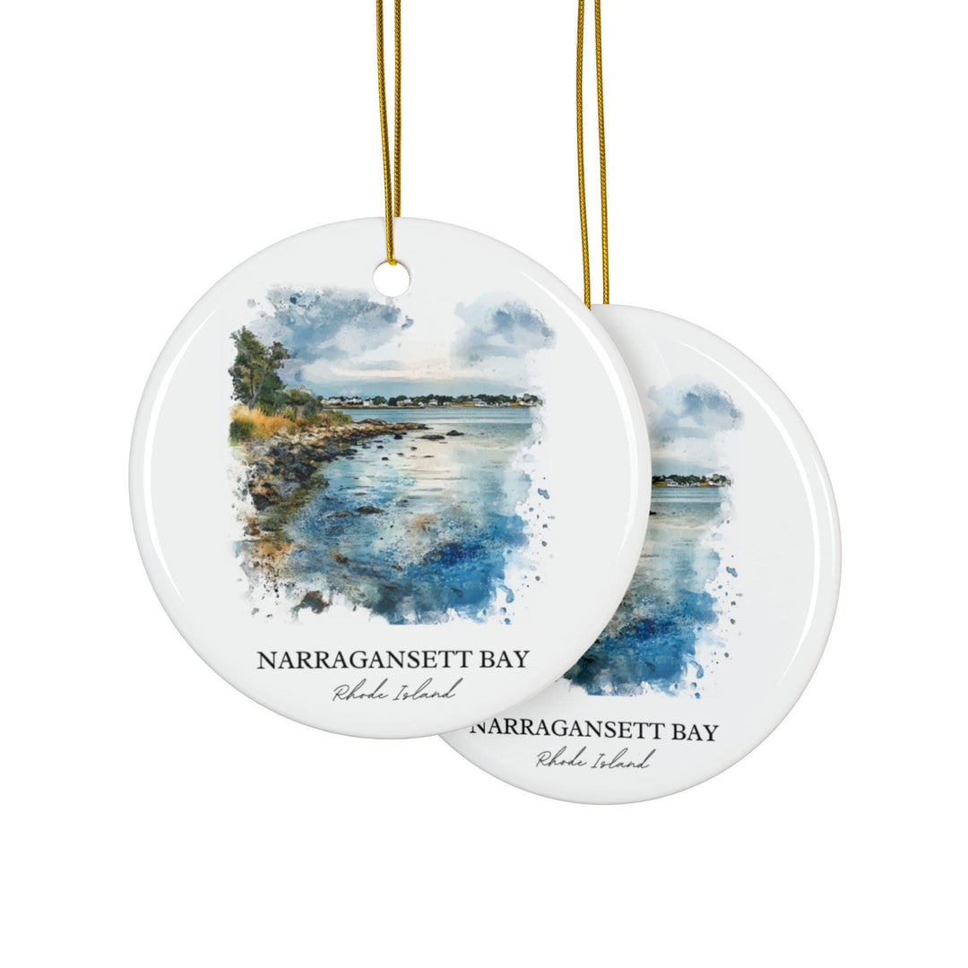 Narragansett RI Ornament: Unique Narragansett Bay Souvenir, Narragansett Xmas Decor, and Authentic Rhode Island Gift