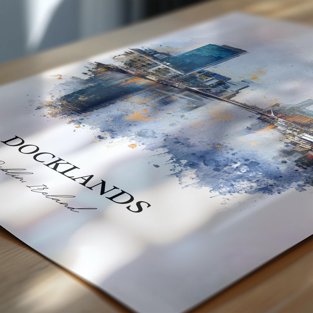 Dublin Docklands, Ireland – Watercolor Art Print