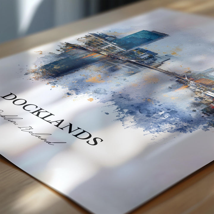 Dublin Docklands, Ireland – Watercolor Art Print